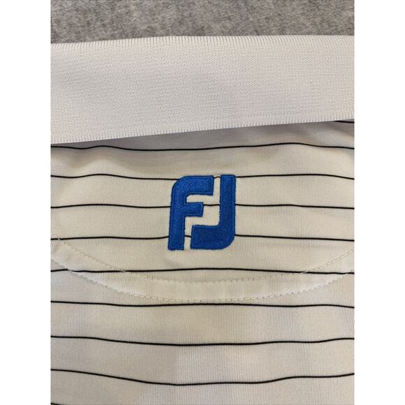 Footjoy Shirt Mens Extra Large White Polo Golf Striped Athletic Mt Vernon Club - Picture 7 of 11
